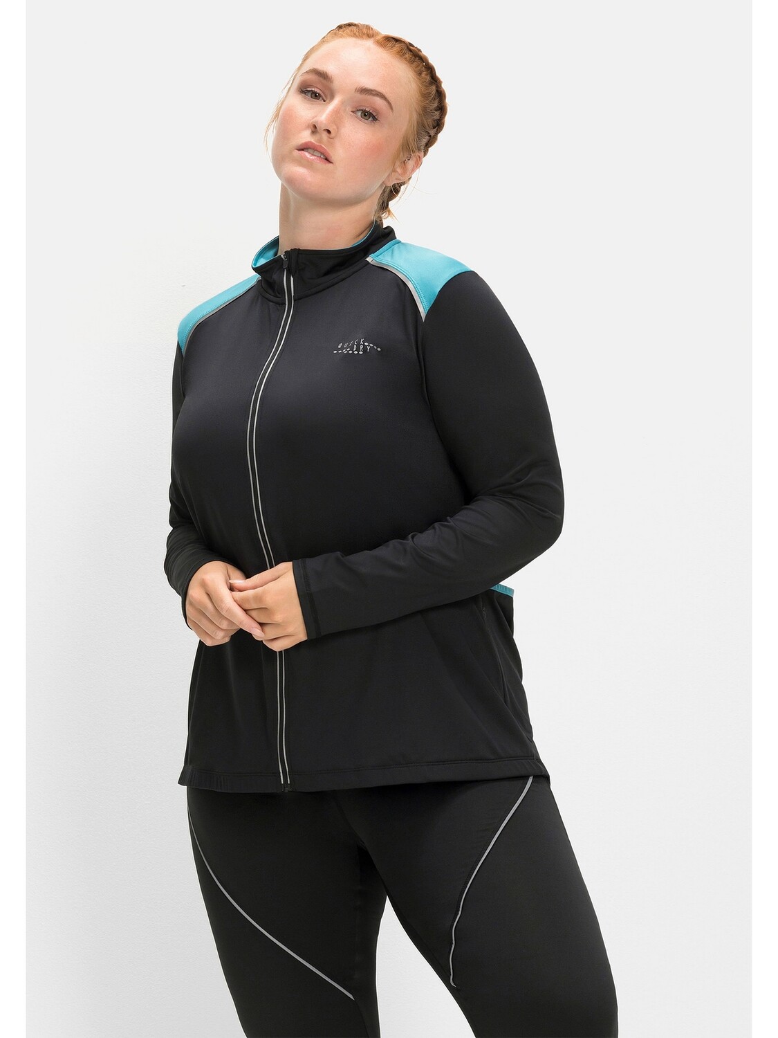

Толстовка sheego Fahrrad Shirtjacke, черный