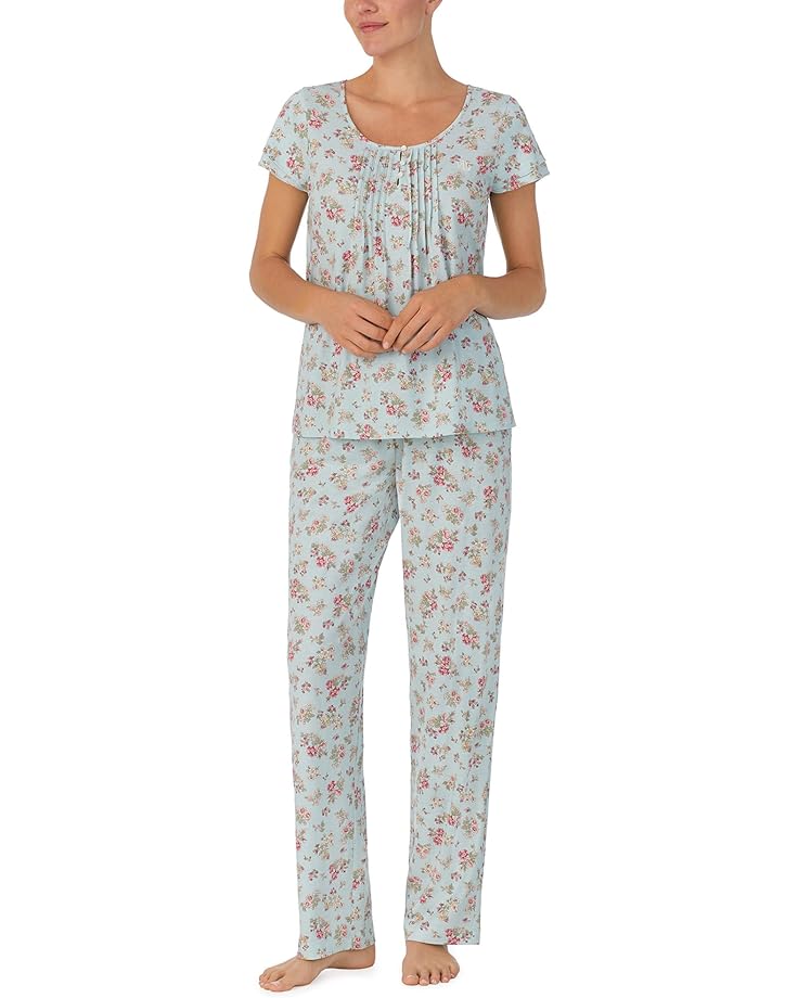 Пижама LAUREN Ralph Lauren Short Sleeve Flutter Sleeve Long Pants, цвет Sage Floral