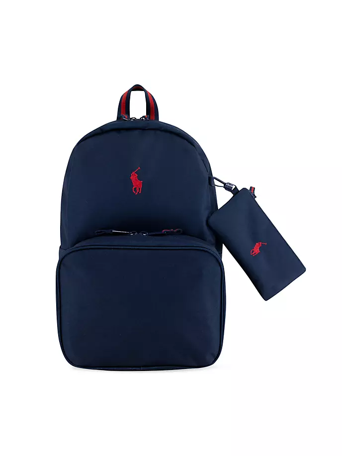 

Комбинированный детский рюкзак-поло из трех предметов Polo Ralph Lauren, цвет newport navy