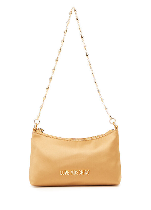 

Женская вечерняя сумка с логотипом цвета шампанского Love Moschino