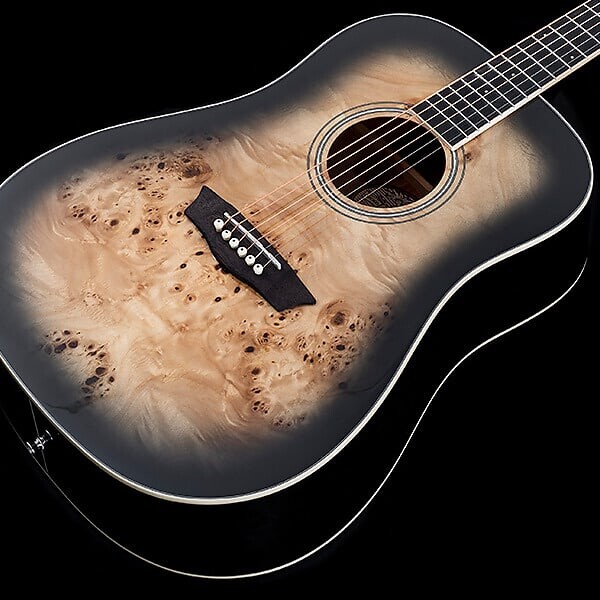 

Акустическая гитара Washburn DFBDB Deep Forest Dreadnought Poplar Burl-Blend Top Mahogany Neck 6-String Acoustic Guitar