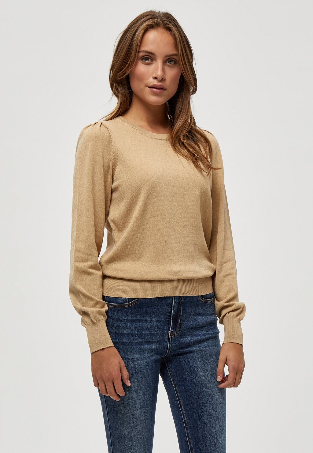 

Свитер PEPPERCORN Tana Puff Longsleeve, меланж теплый песочный, Бежевый;коричневый