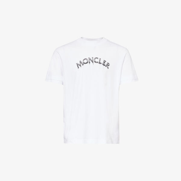 

Футболка из хлопкового джерси с принтом slime Moncler, белый