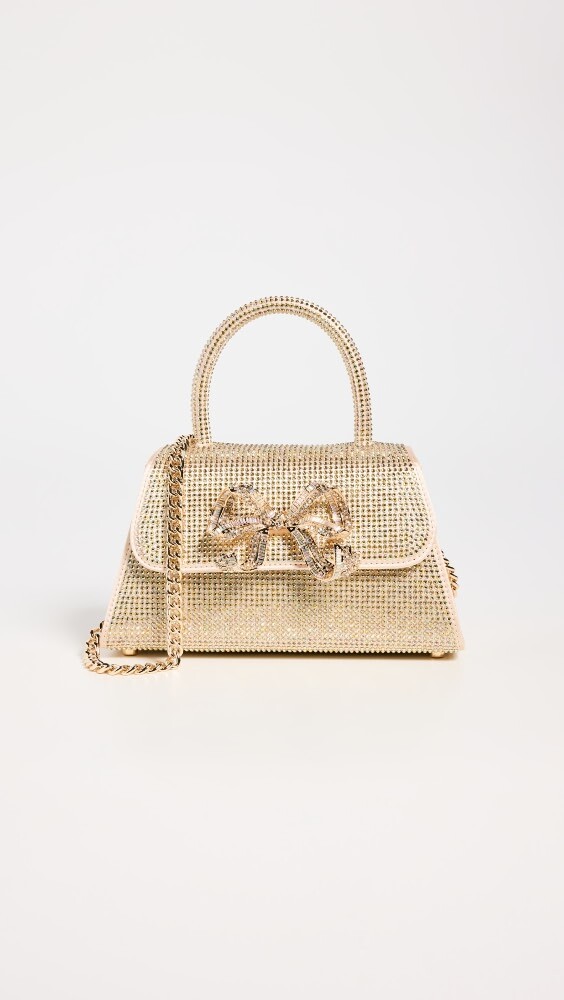 

Сумка Self Portrait Champagne Rhinestone Mini Bow, бежевый