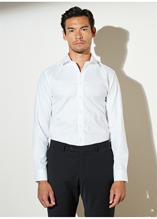 

Белая мужская рубашка Slim Fit с классическим воротником Brooks Brothers