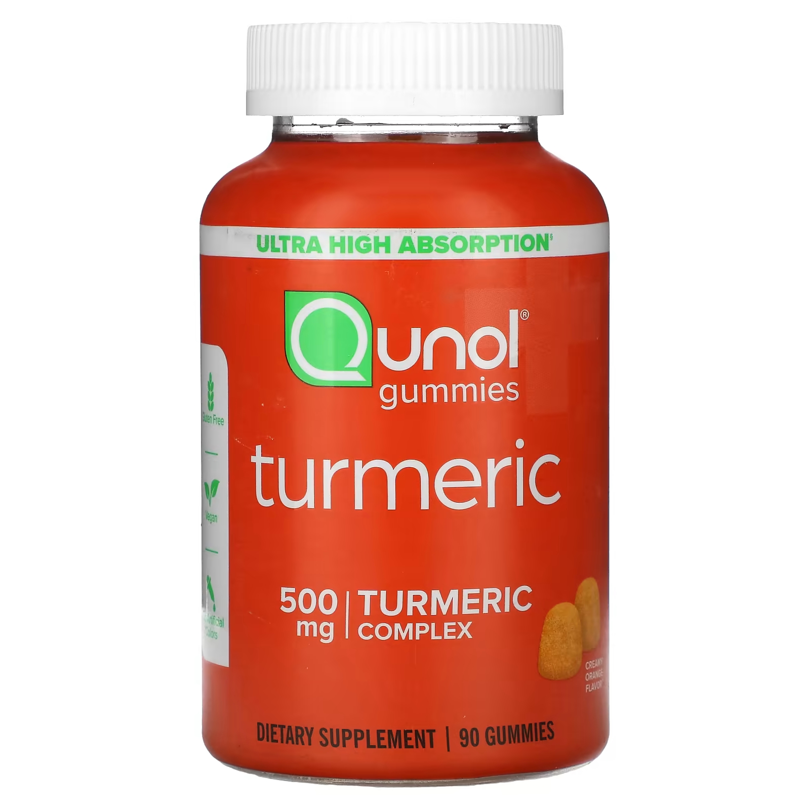 цена Куркума Qunol со вкусом апельсина 500 мг, 90 жевательных таблеток (250 мг на конфету)