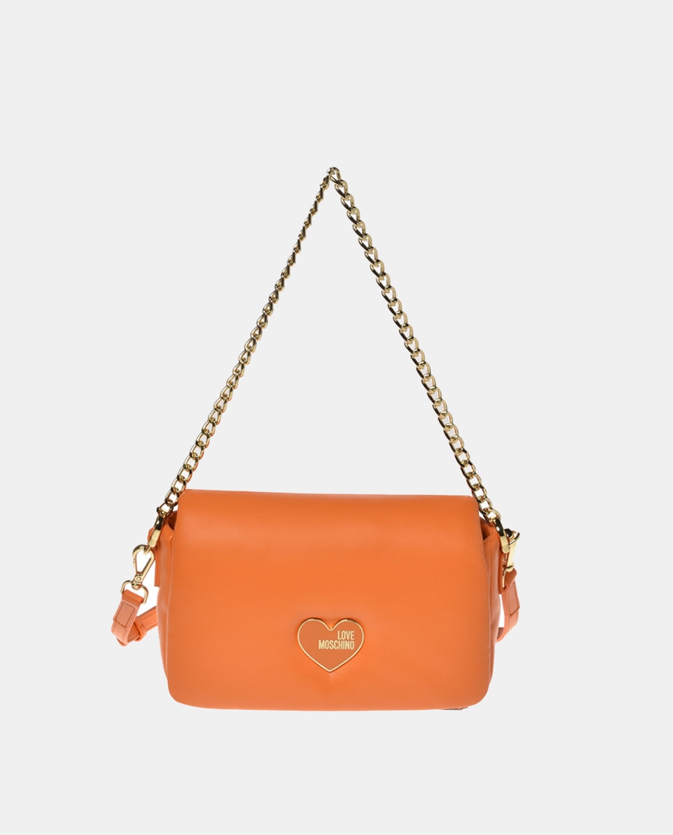 цена Средняя оранжевая сумка через плечо с клапаном Love Moschino, оранжевый
