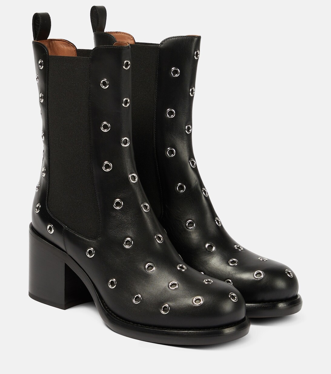 

Кожаные ботинки с люверсами Alaïa, черный