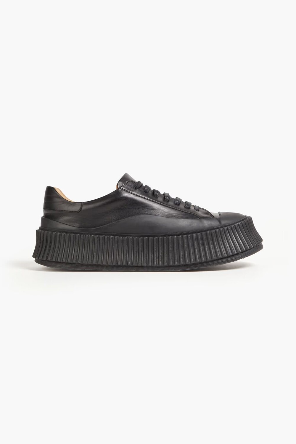 

Кроссовки на платформе из кожи и каучука Jil Sander, черный