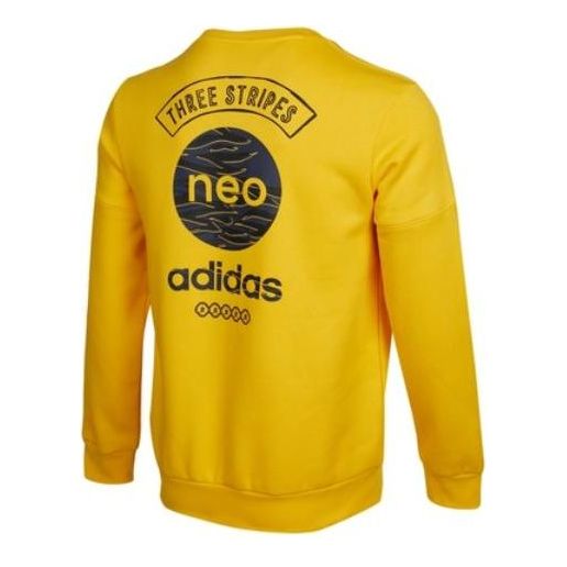 Толстовка Men's adidas neo Logo Round Neck Pullover Long Sleeves Yellow, желтый