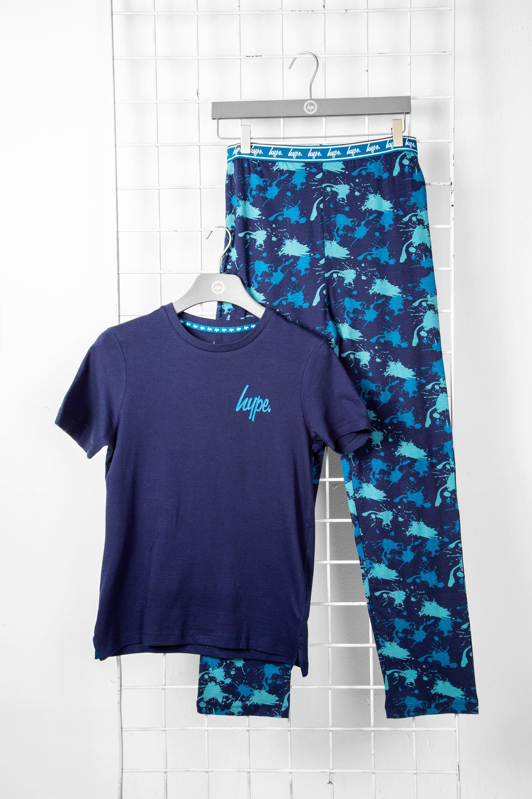 1 комплект футболок и пижамы Hype, темно-синий 1 упаковка пижамы с напуском и рукавами крылышками и манжетами в виде животного розовый комплект hype розовый