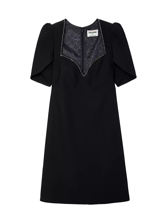 

Мини-платье с короткими рукавами и кристаллами Zadig & Voltaire, цвет noir