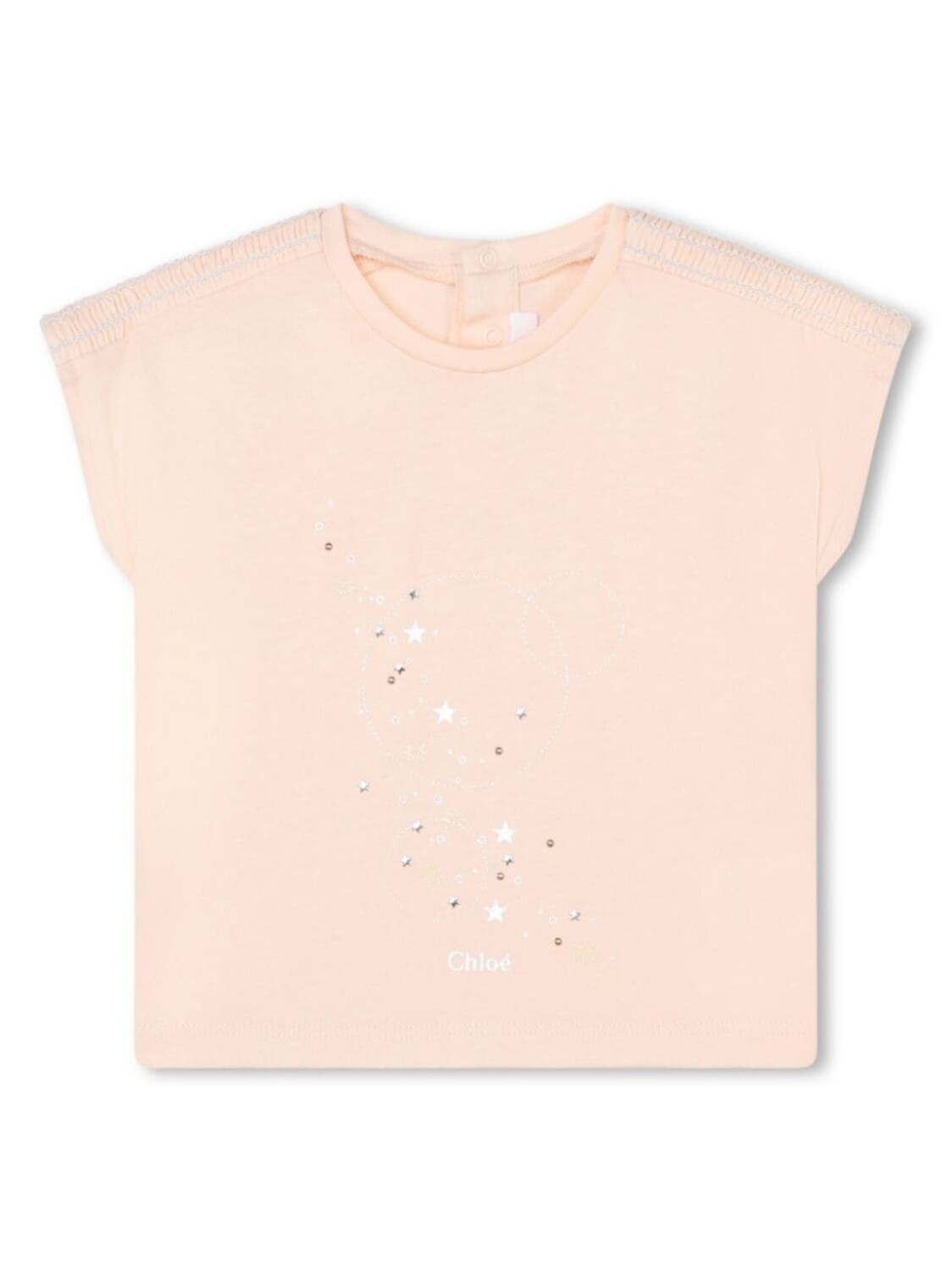 

Chloé Kids футболка с вышитым логотипом, розовый