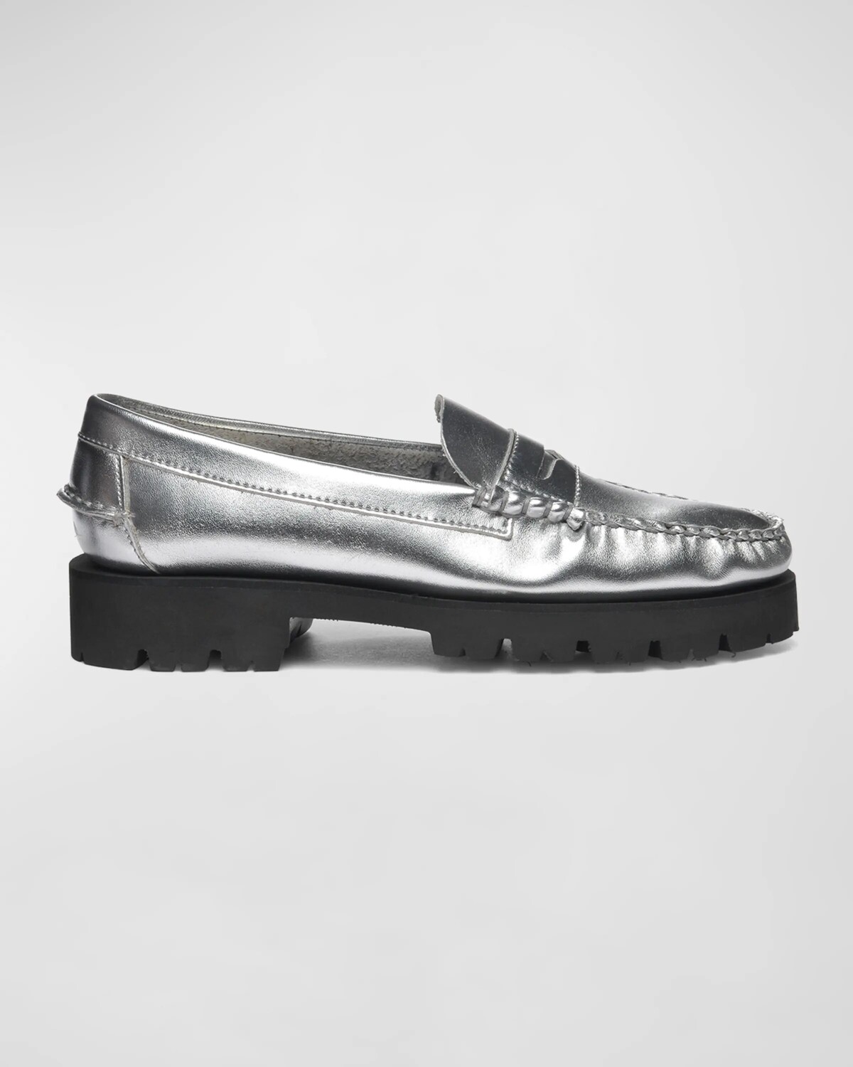 

Кожаные лоферы Dan с эффектом металлик Sebago, цвет Silver