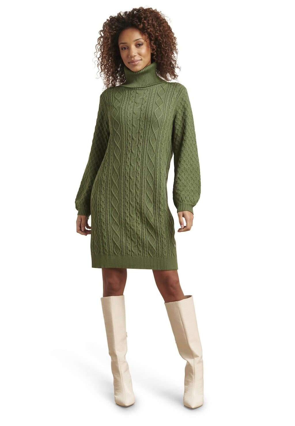 

Платье трикотажное WITH PUFF SLEEVES IN PO Smashed Lemon, цвет light army