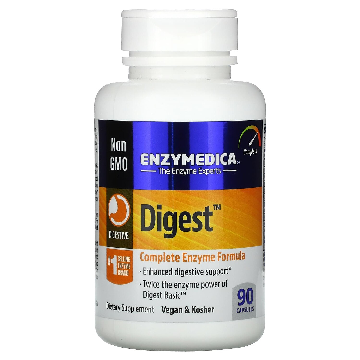 

Digest, полная формула ферментов, 90 капсул, Enzymedica