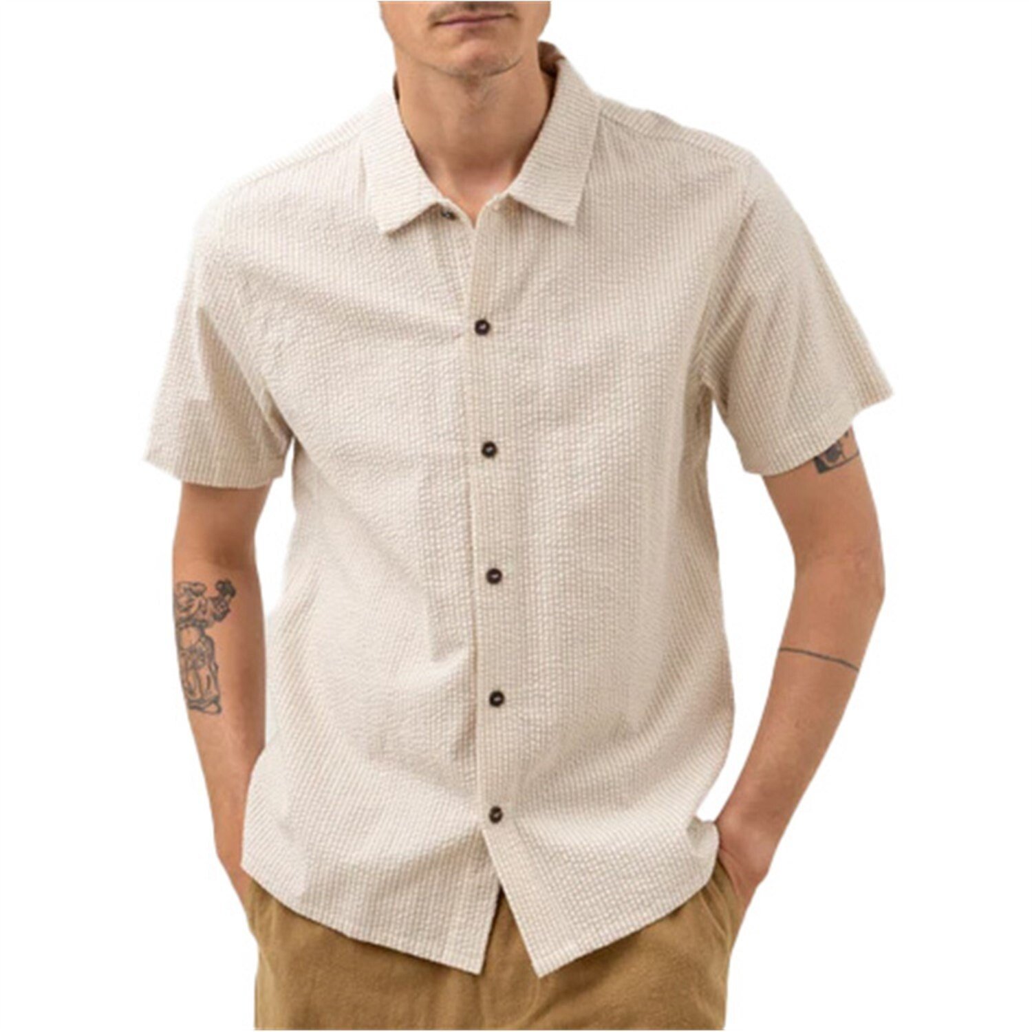 

Рубашка Rhythm Seersucker Stripe Short-Sleeve, цвет Natural
