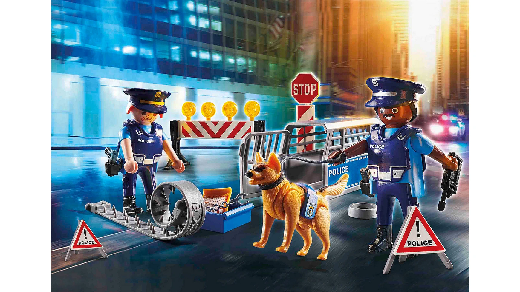 City action полицейский блокпост Playmobil набор с элементами конструктора playmobil city action 6924 блокпост на дороге 48 дет