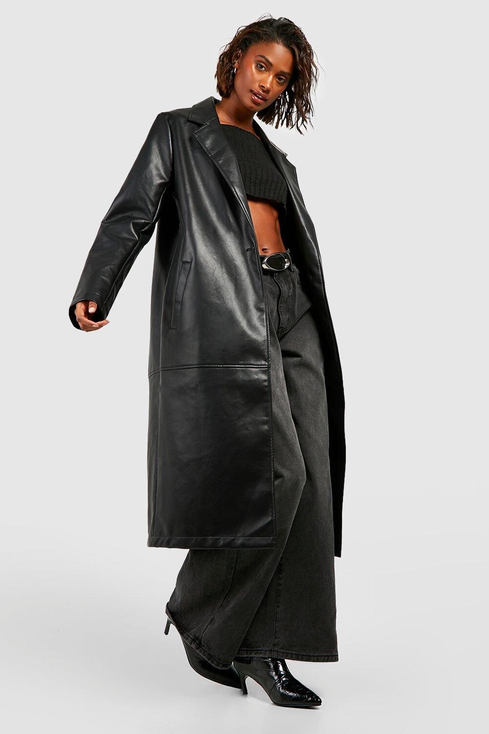 

Куртка из искусственной кожи Boohoo, черный