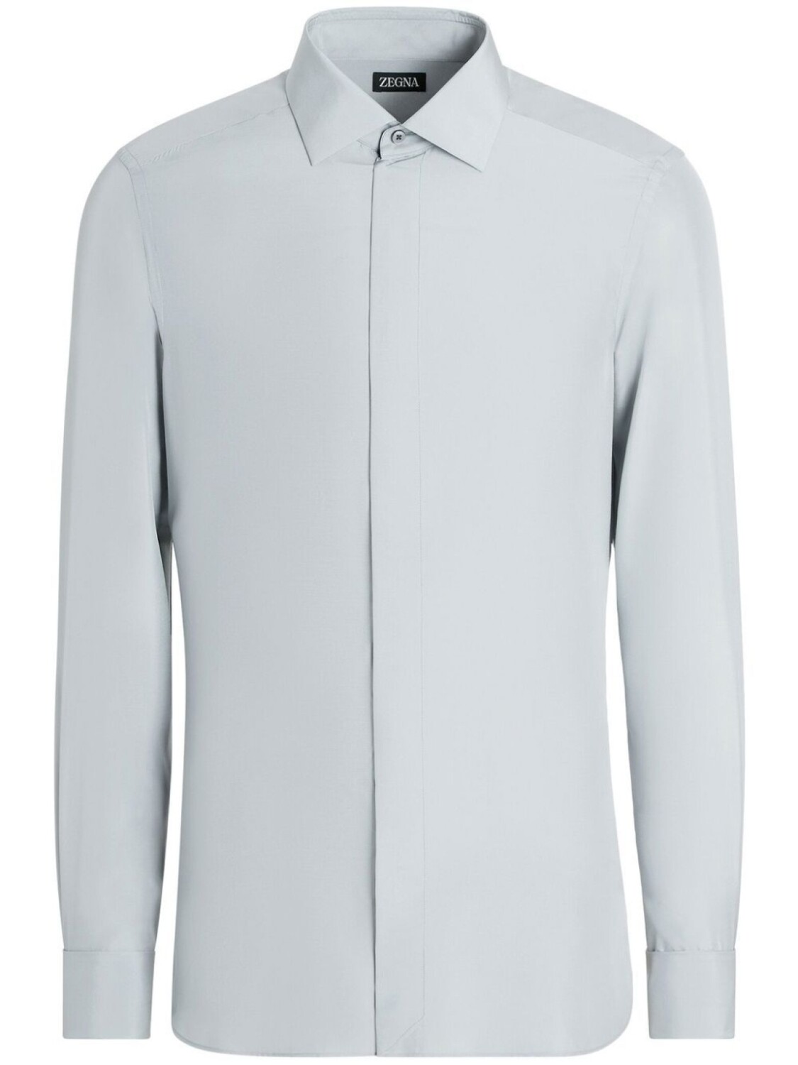

Zegna шелковая рубашка с длинными рукавами, серый