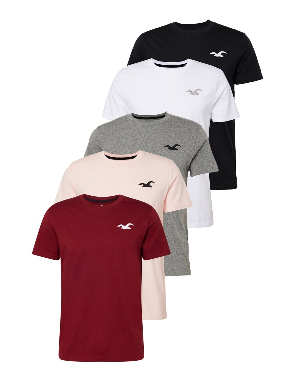 

Футболка Hollister, дымчатый синий/красный/черный/белый
