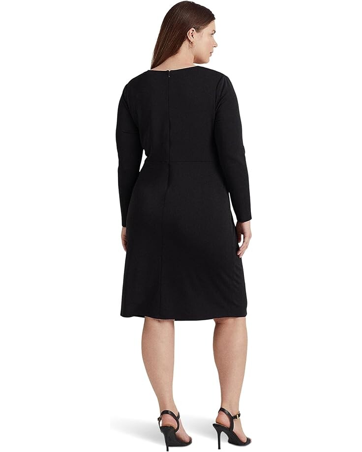 

Платье LAUREN Ralph Lauren Plus Size Stretch Jersey Long Sleeve Dress, черный