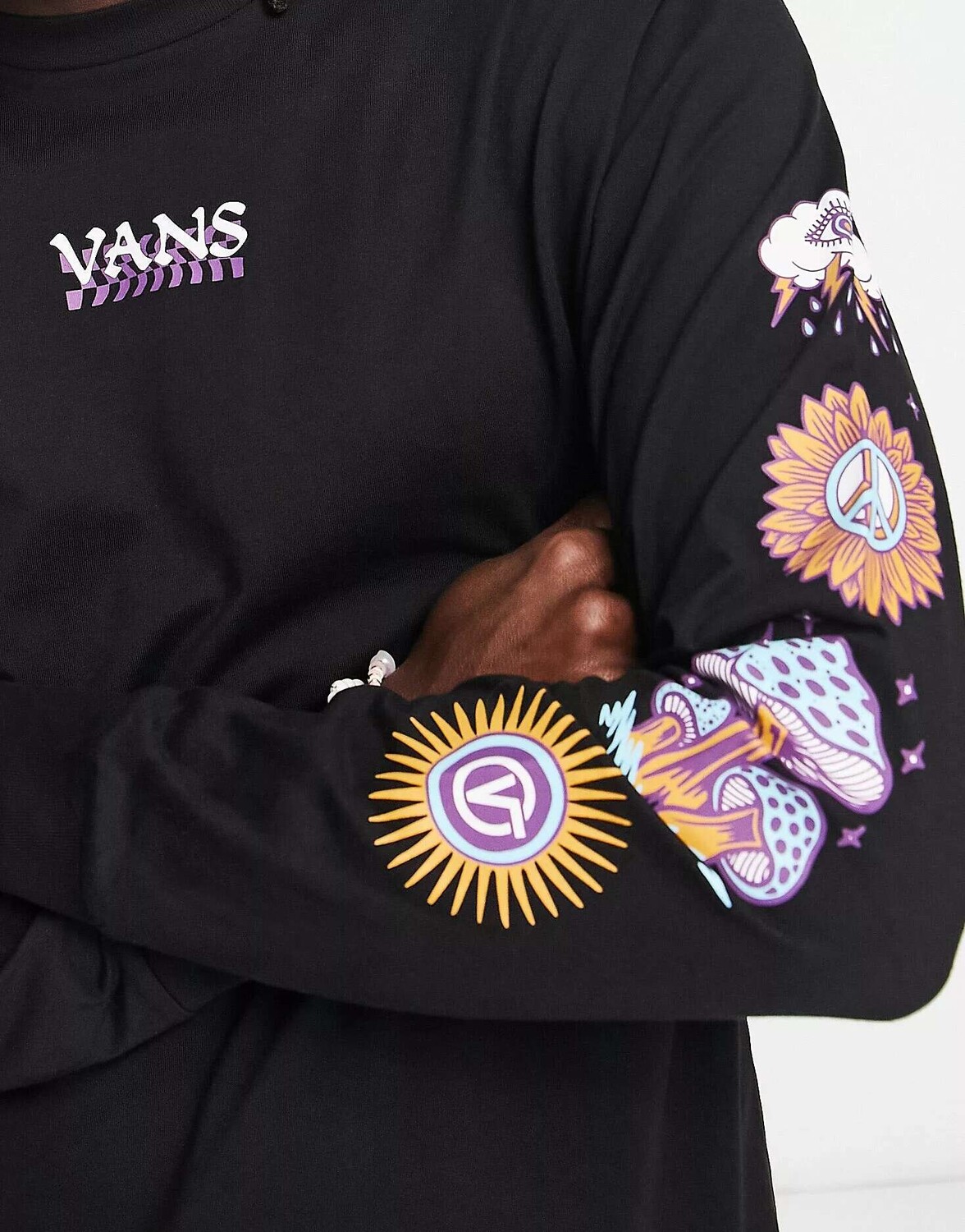 

Черная футболка с длинными рукавами Vans Abstract daze, Черный