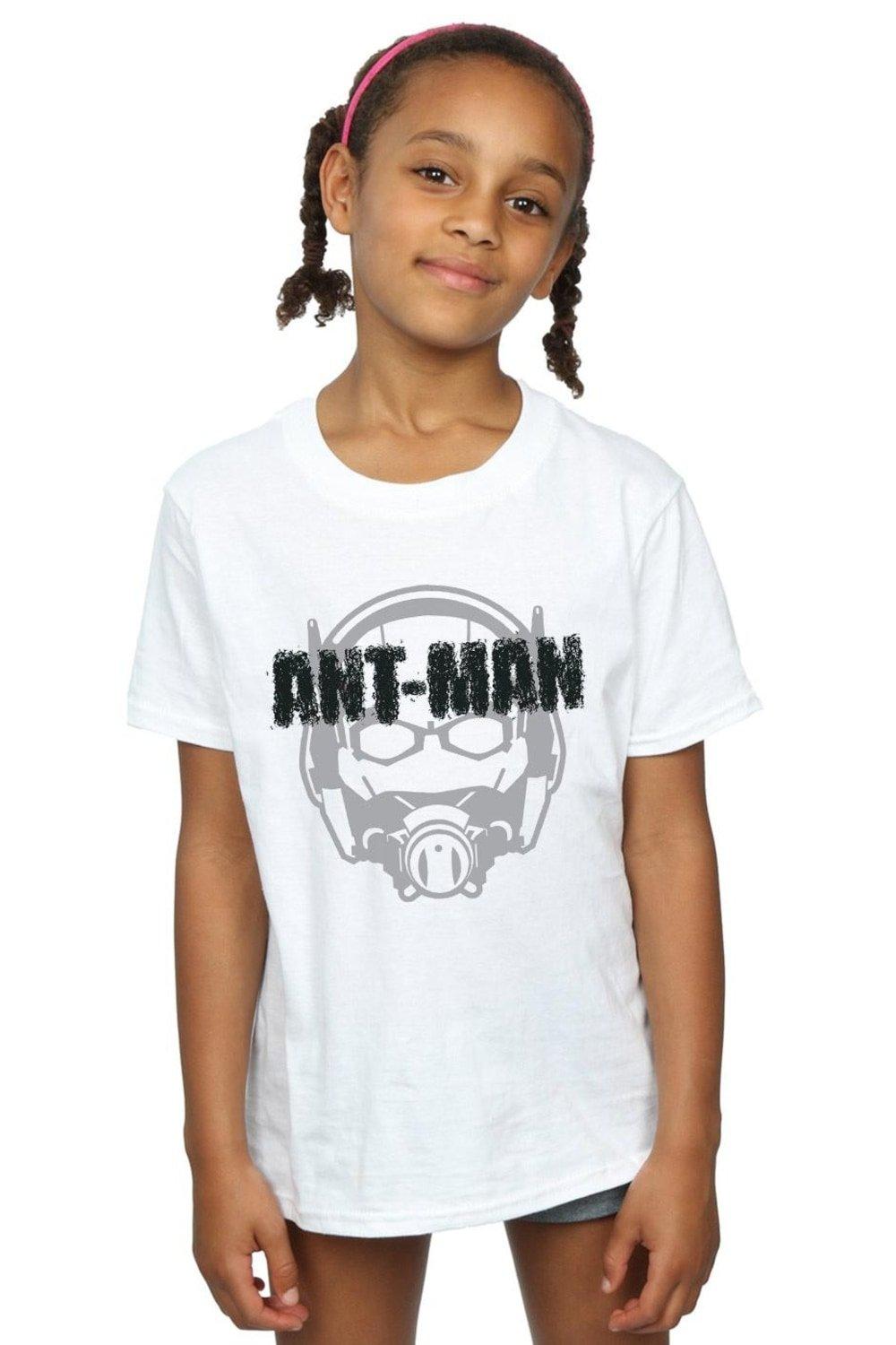 Хлопковая футболка с выцветшим шлемом «Человек-муравей» Marvel, белый