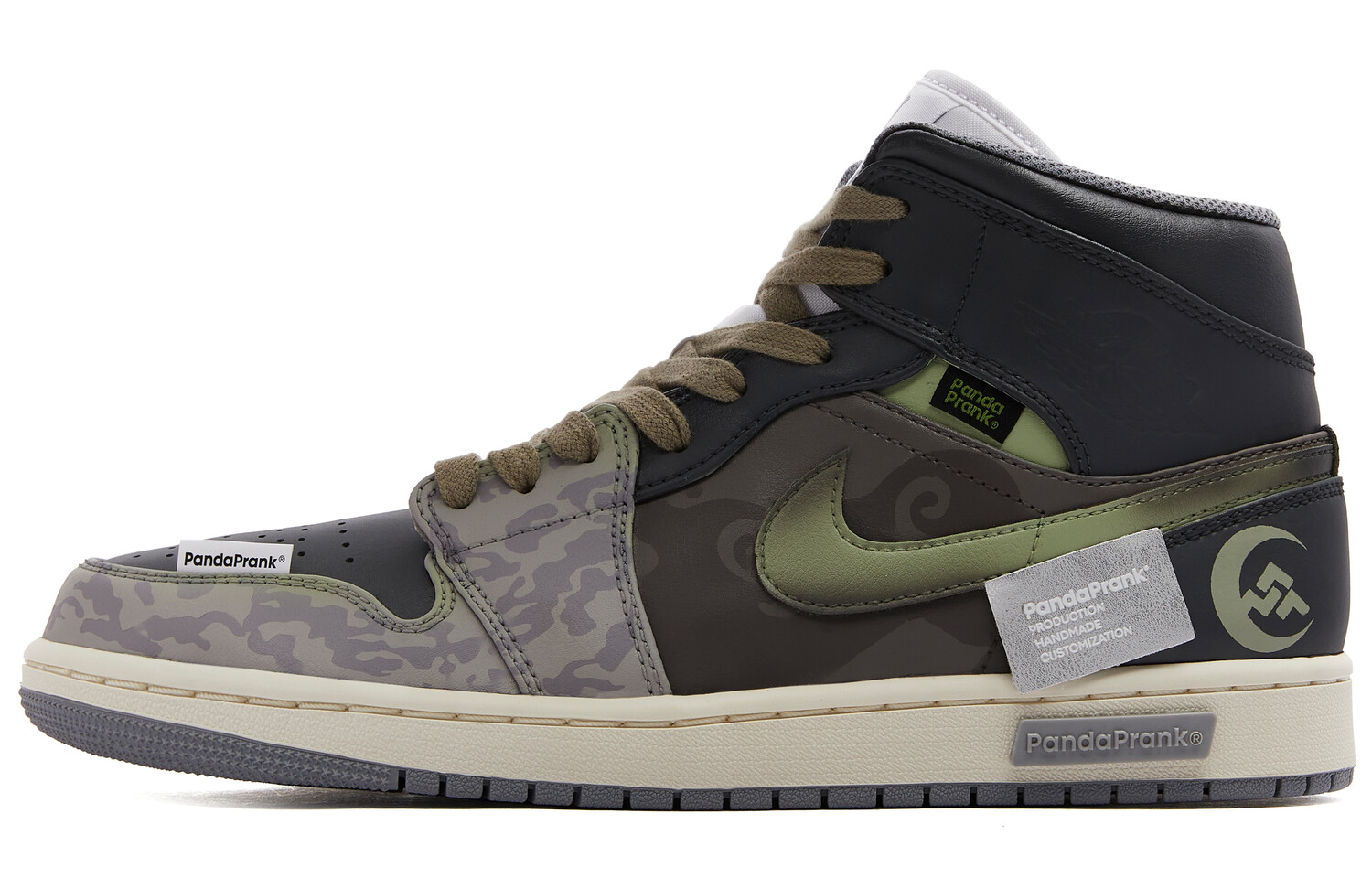 

Кроссовки Air JORDAN 1 Vintage Basketball Shoes Men Mid-Top Black Gray/Green