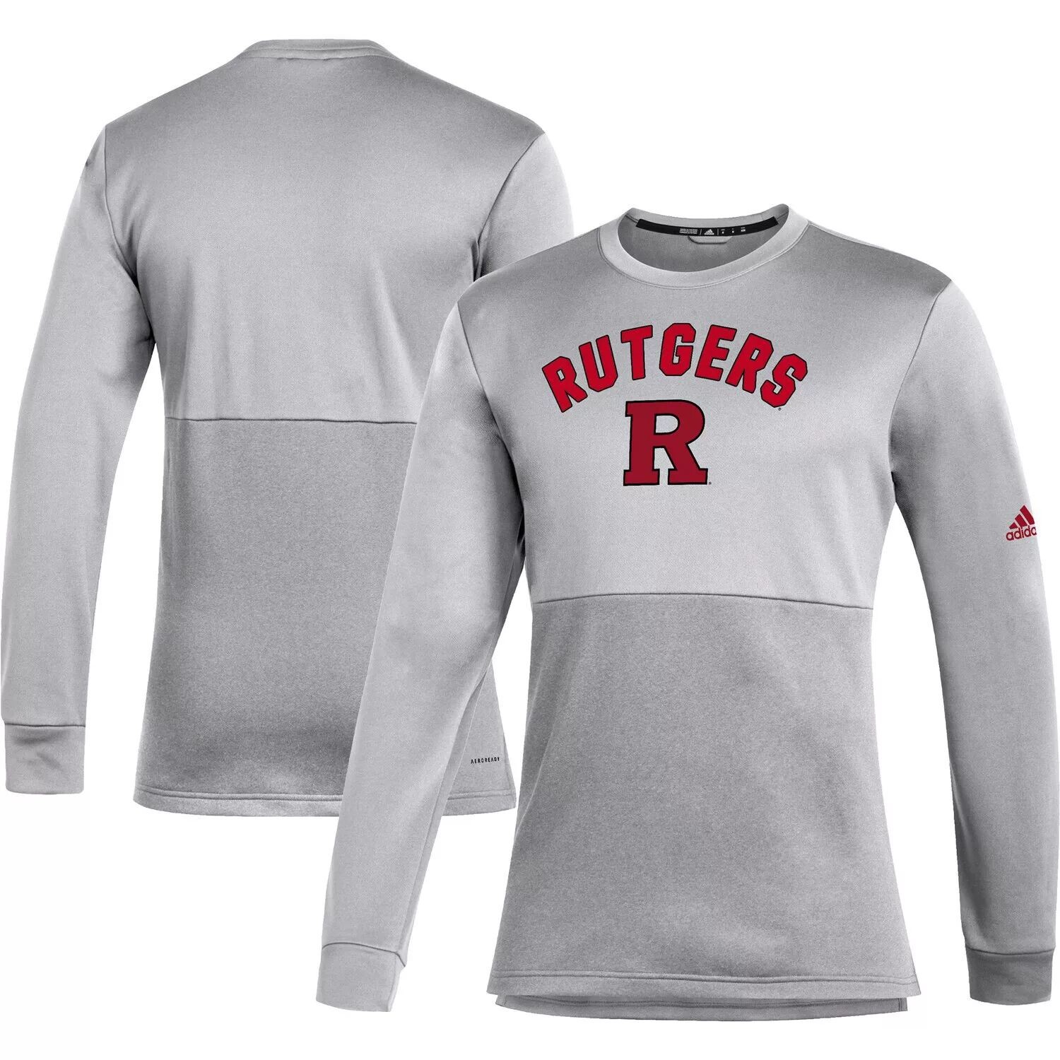

Мужская серая футболка с длинным рукавом Rutgers Scarlet Knights Letterman Team Issue AEROREADY adidas