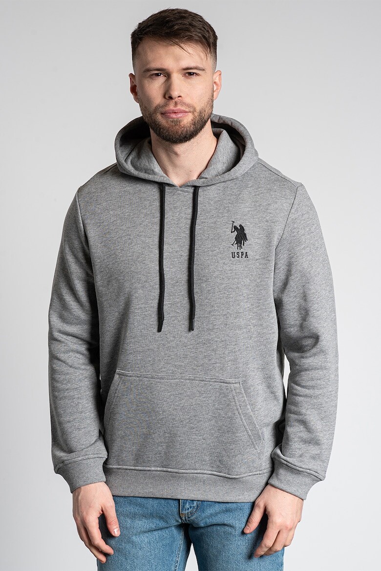 

Хлопковая толстовка с карманом-кенгуру U S Polo Assn , серый
