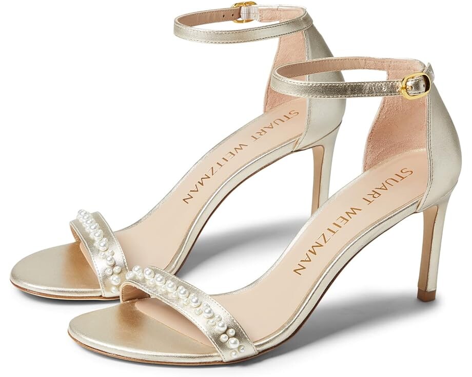 

Туфли Stuart Weitzman Nunakedstraight Demipearl Sandal, цвет Platino