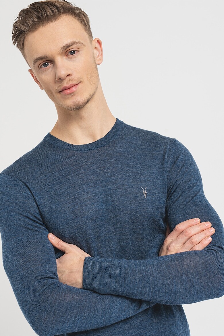 

Приталенный свитер Mode из шерсти мериноса Allsaints, синий