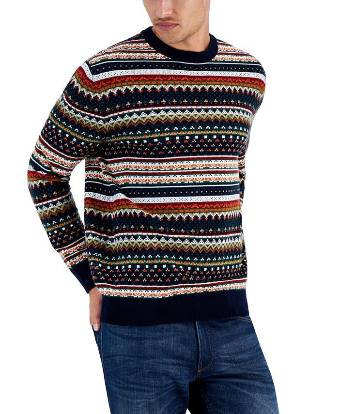 

Мужской свитер Dale Fair Isle из шерсти мериноса Club Room, синий