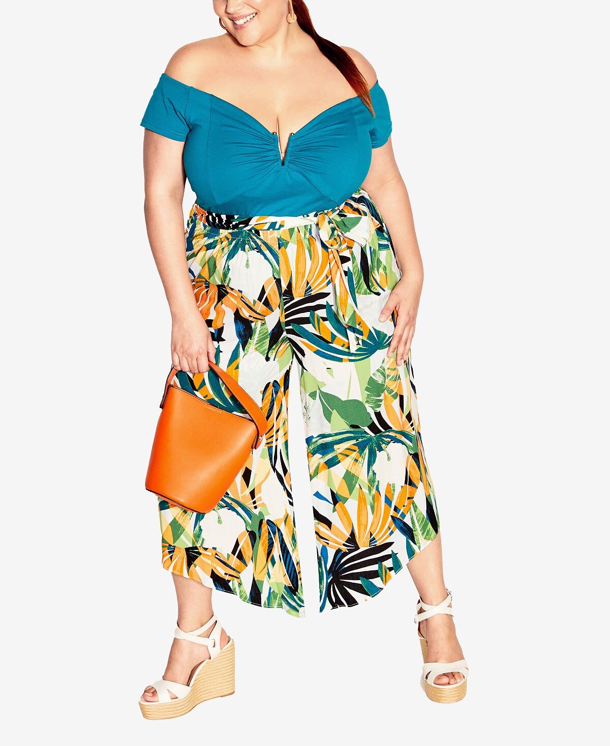 

Модные брюки с принтом Holly больших размеров City Chic
