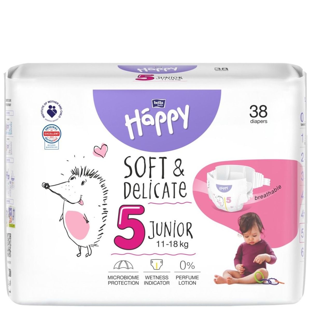 цена Одноразовые подгузники для детей Bella Baby Happy Soft & Delicate Junior, 38 шт