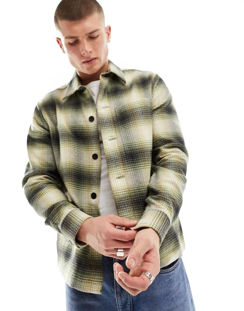 

Зеленая рубашка в клетку River Island
