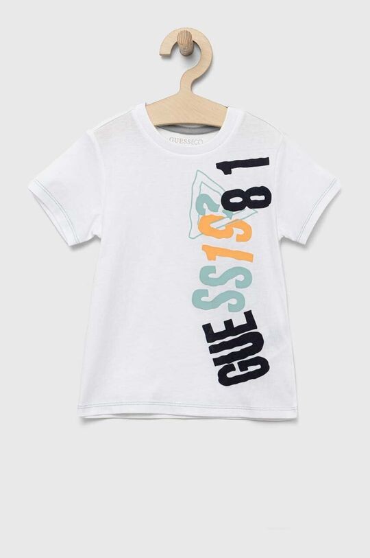 

Детская хлопковая футболка Guess, белый