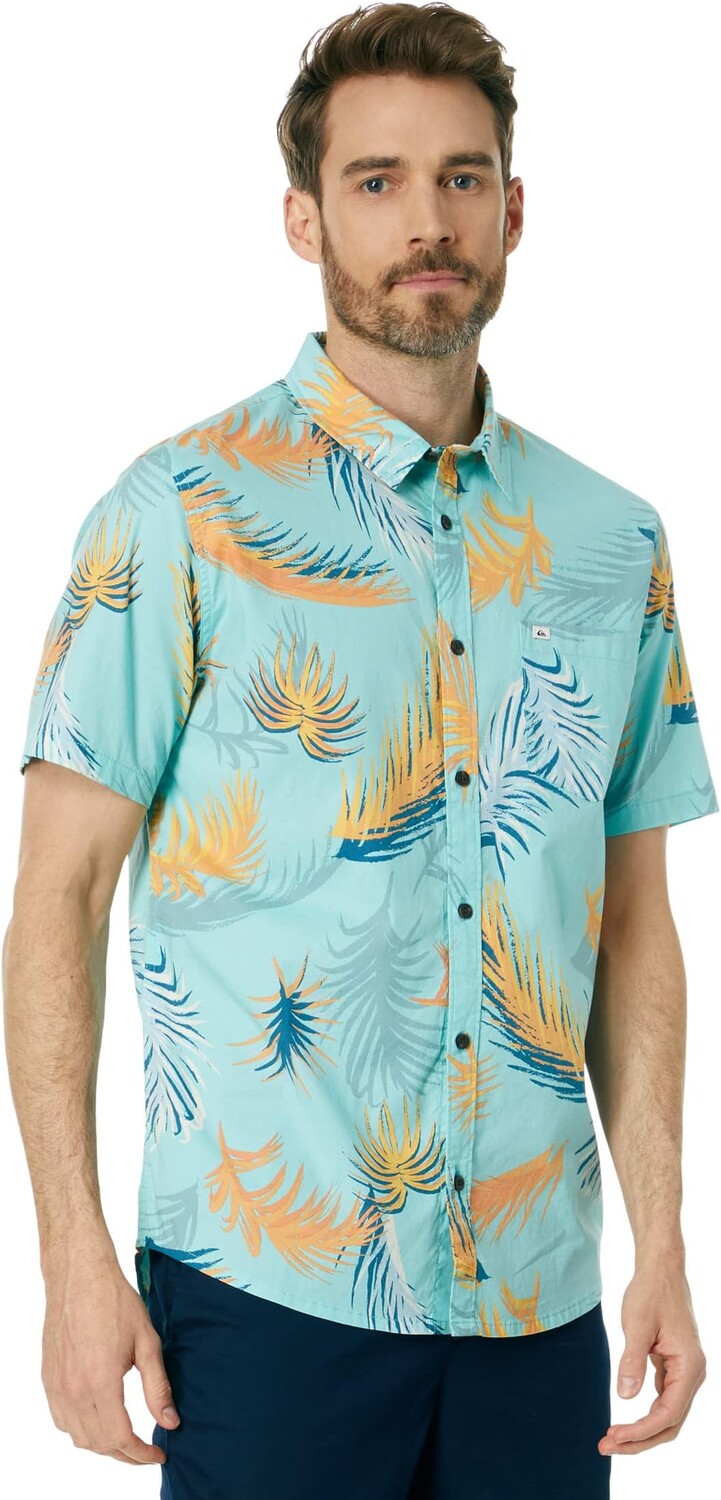 

Рубашка Tropical Glitch Short Sleeve Woven Quiksilver, цвет Angel Blue Tropical Glitch