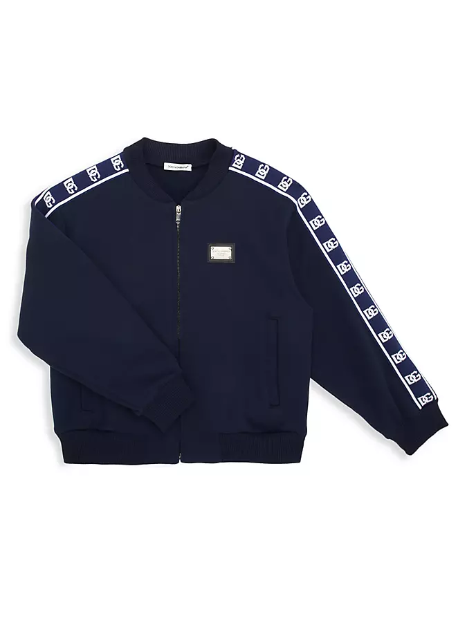 

Толстовка из джерси с логотипом Little Boy's & Boy's Dolce&Gabbana, темно-синий