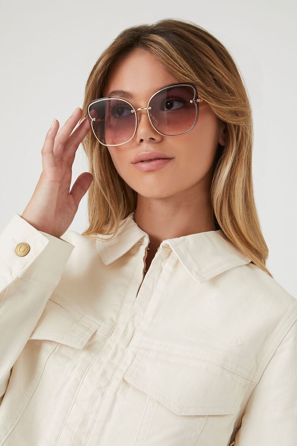 

Квадратные солнцезащитные очки Forever 21, золотой