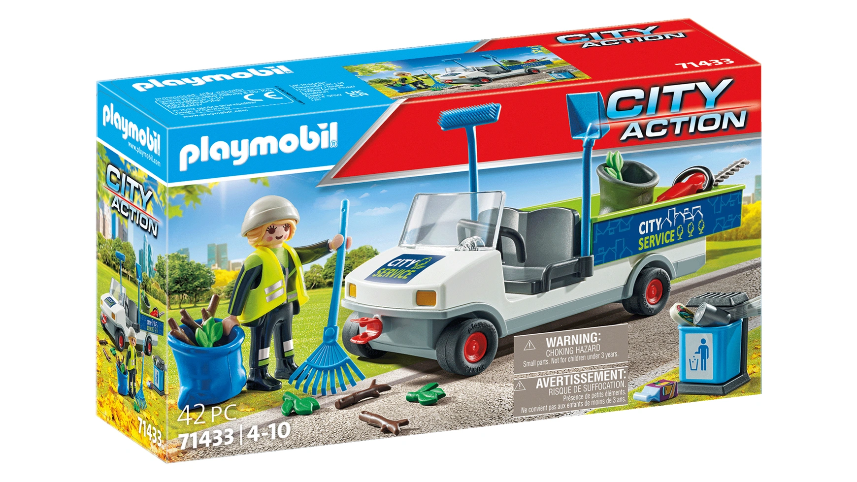 City action уборка города с помощью электромобиля Playmobil конструктор playmobil спасение дайверов с помощью дрона pm70143