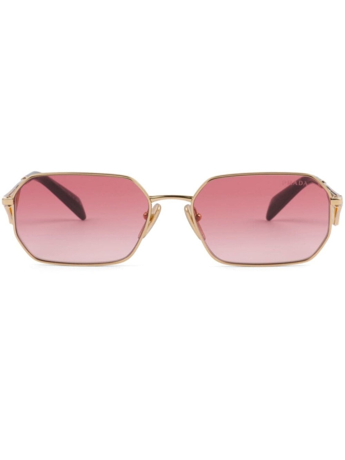 

Prada Eyewear солнцезащитные очки в прямоугольной оправе, розовый