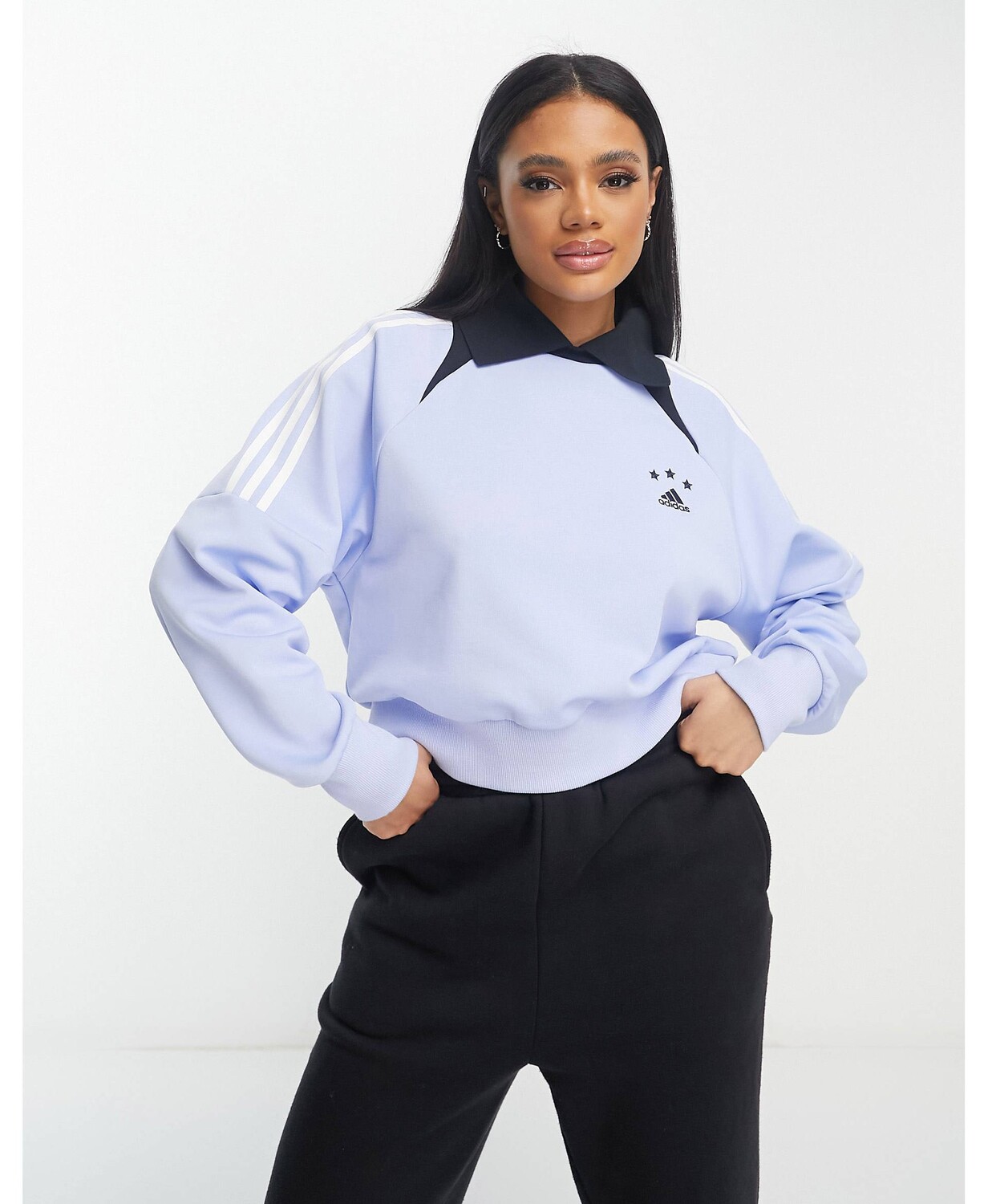 

Голубая толстовка с воротником adidas Sportswear Tiro adidas performance