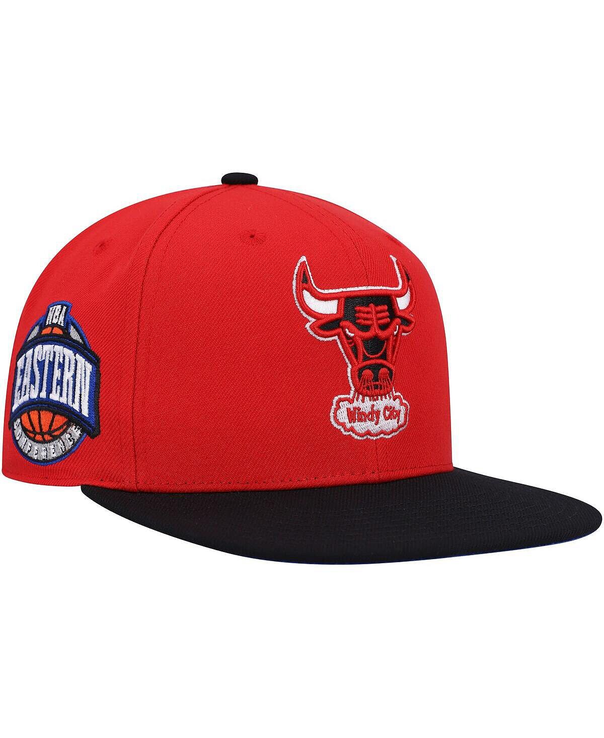 

Мужская красно-черная облегающая шляпа Chicago Bulls Hardwood Classics Coast to Coast Mitchell & Ness