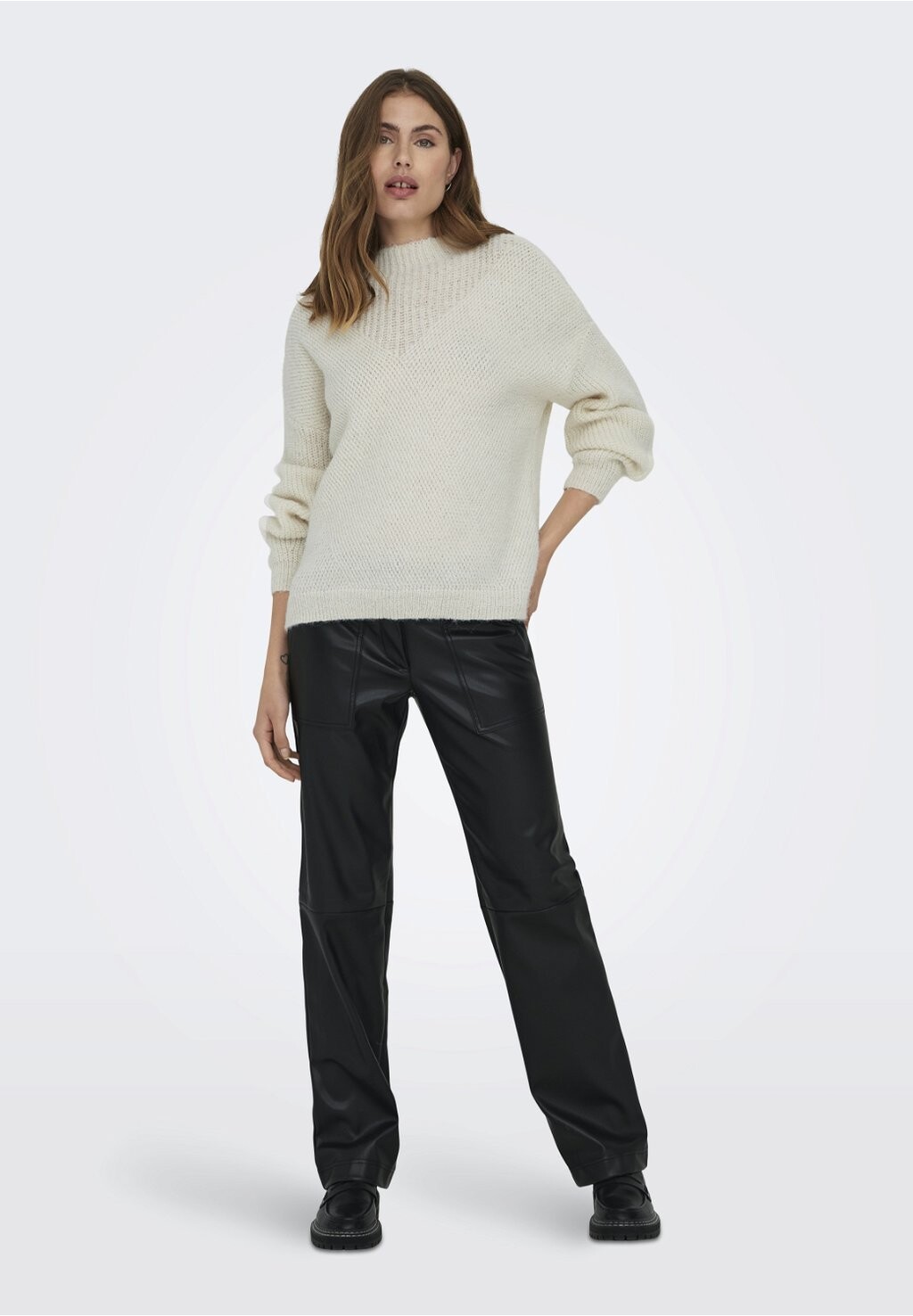 

Трикотаж трикотажный ONLY ONLALISA LIFE HIGH NECK, цвет birch