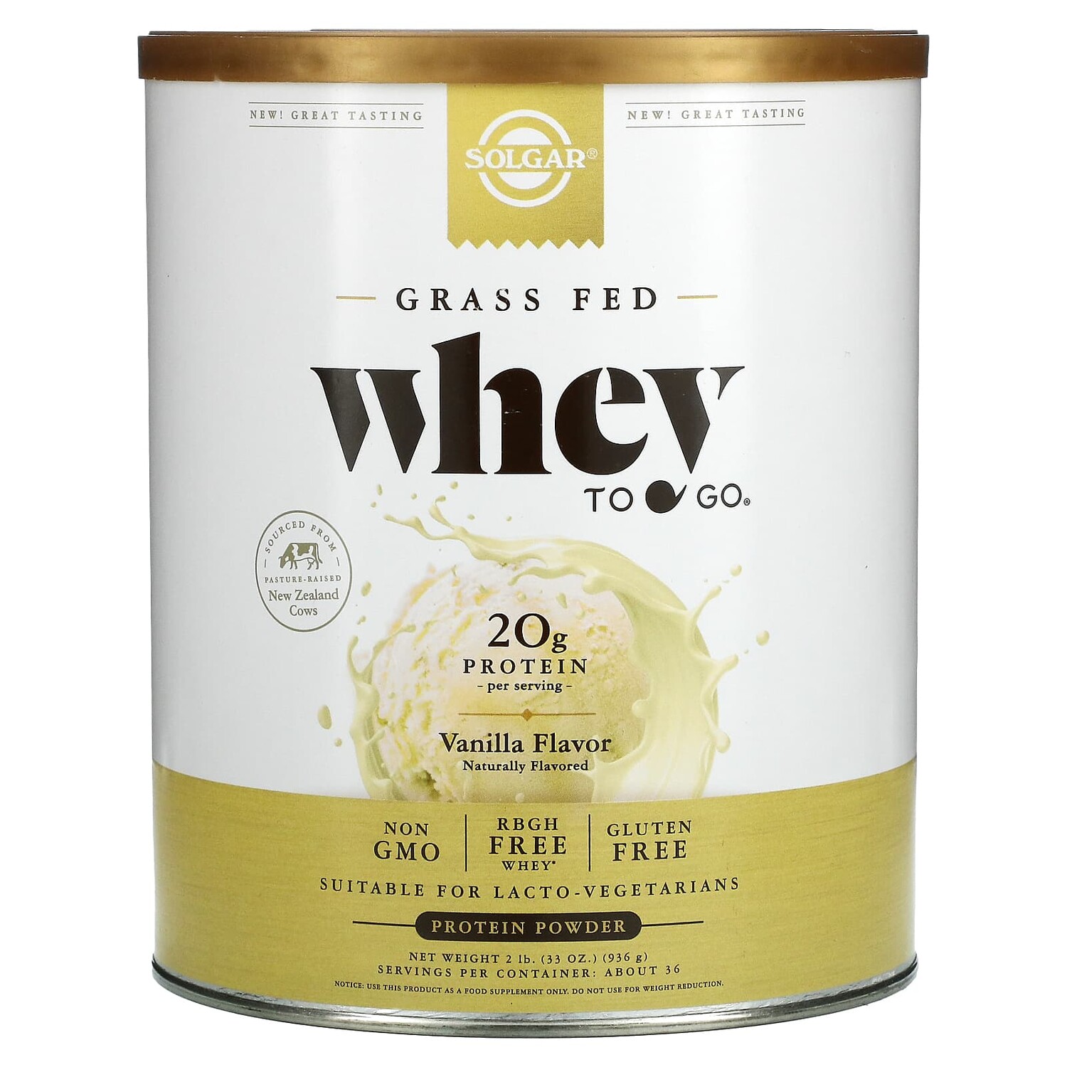 

Whey To Go, порошок сывороточного белка, ваниль, 936 г (33 унции), Solgar