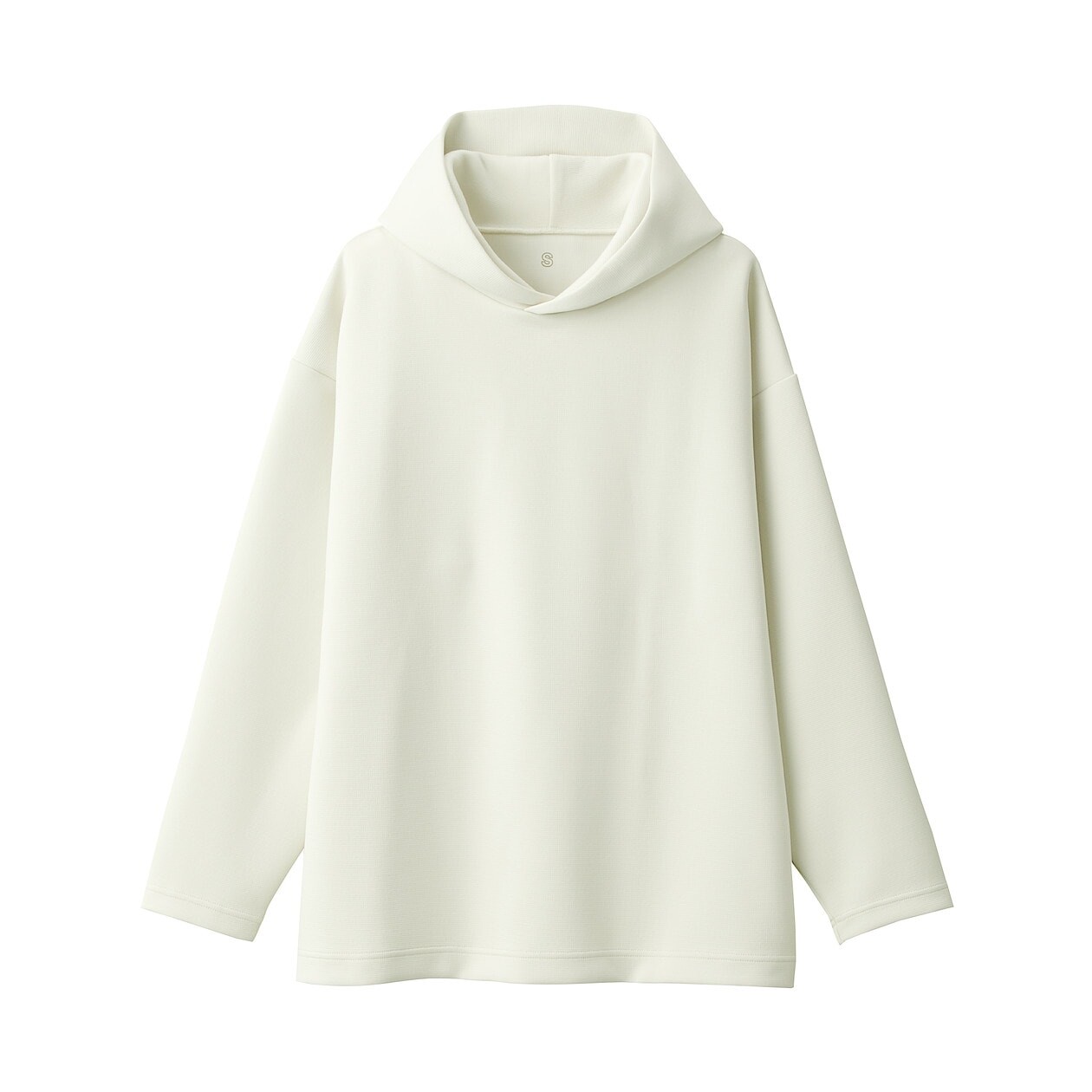 

Толстовка двойной вязки с капюшоном MUJI, слоновая кость, Бежевый