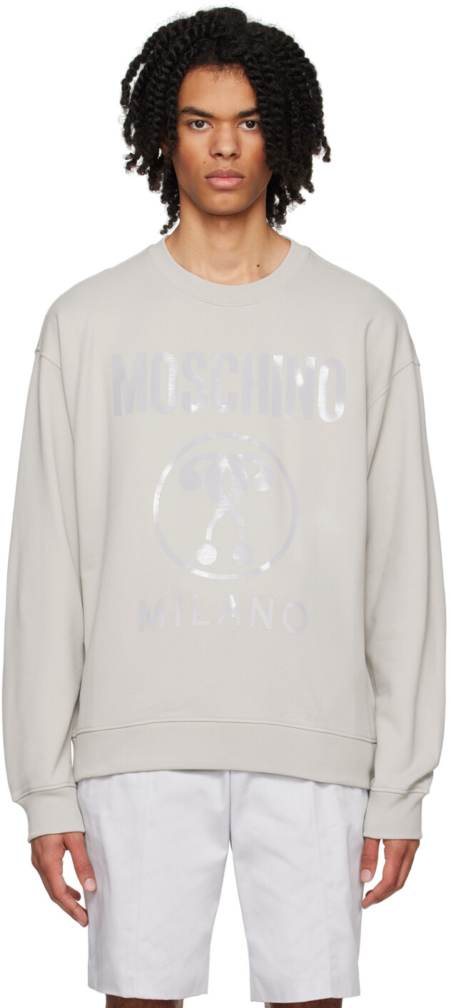 

Серый свитшот с двойным вопросительным знаком Moschino