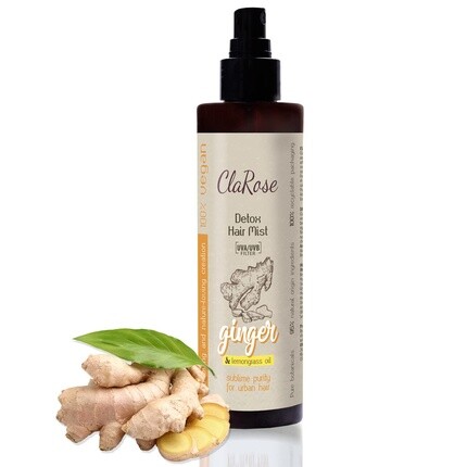 

ClaRose Vegan Детоксифицирующий и очищающий УФ-спрей для волос с экстрактом имбиря и маслом лемонграсса для городских волос 200 мл
